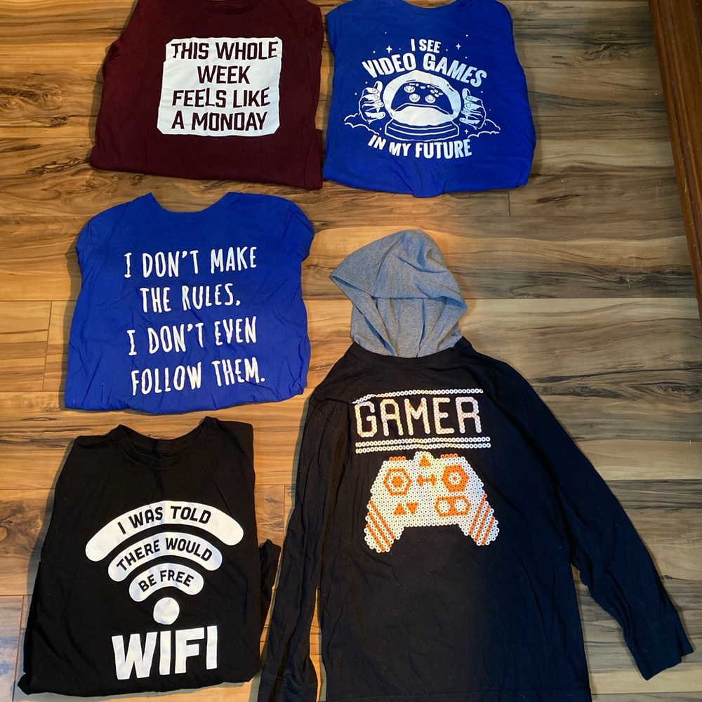 Boys Graphic Long Sleeve Shirt Bundle - size 10/12